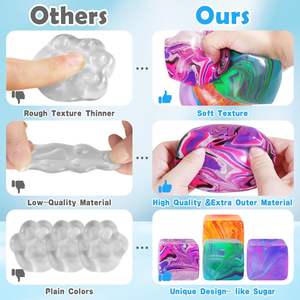 Juguetes Sensoriales Antiestrés de 5cm, Diseño Nuevo, Cubos de Hielo Blandos, Forma Cuadrada, Bola de Maltozina para Apretar - Product Image 6