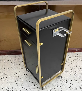 Multifunctional Professional Beauty Glass and Wood Cart Luxury Hair Salon <b>Trolley</b> - Product Image 5