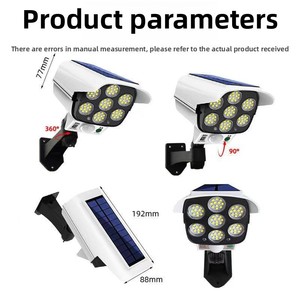 Lampe murale LED à énergie solaire Caractéristique étanche Arrivée de personnes Anti-vol Éclairage de jardin extérieur Caméra de surveillance Capteur - Product Image 4
