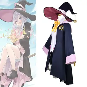 2024 Anime Wandering Witch The Journey of Elaina Cosplay Costumes Elaina Black Robe Hat Dress Suit Ashen Witch Halloween Costume