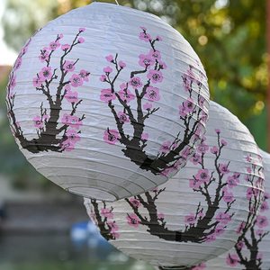 Новые трендовые 12-дюймовые японские китайские Висячие бумажные фонари белые декоративные фонари для домашних бумажных поделок