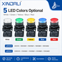 Bouton poussoir encastré lumineux série LAY4 22 mm, étanche IP54 IP65, base en métal et plastique, bouton LED 10A 250V, appareil électroménager