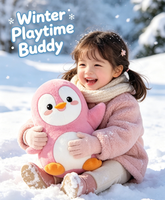 Peluche pingouin personnalisée OEM ODM avec rembourrage en coton PP, design moelleux, pour la promotion, le soulagement du stress, cadeau de Noël