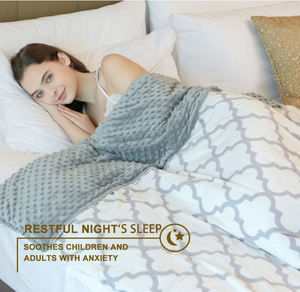 Couverture lourde Offre Spéciale pour l'autisme en gros pour le soulagement de la pression Couvertures lestées imprimées confortables en Minky Grey Housse de <span class=keywords><strong>couette</strong></span> - Product Image 3