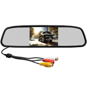 Monitor de espejo retrovisor para coche, Mini Pantalla de 4,3 pulgadas con Audio y vídeo