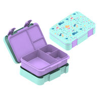 Mini boîte à bento personnalisée pour enfants mignons avec 3 compartiments scellés et étanches pour la rentrée scolaire