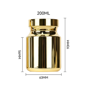 Flacon à pilules en plastique plaqué or et argent de 200 ml, vide, pour compléments alimentaires, vitamines, capsules, comprimés, poudre, aliments santé - Product Image 6