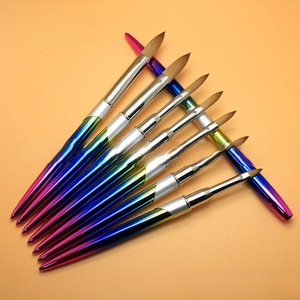 Gradient Crystal Handle Nail Brush Synthetic Hair Metal Ferrule Gel Painting Brush for Manicure - Product Image 4
