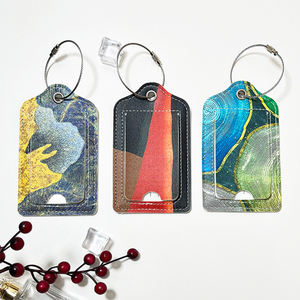 อุปกรณ์เสริมการเดินทาง ป้ายติดกระเป๋าเดินทางหนังแท้ สลักชื่อ ป้ายชื่อกระเป๋าเดินทาง สกรีนโลโก้ ปรับแต่งได้ - Product Image 2