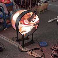 Écran LED circulaire double face extérieur P2 500 mm avec panneaux muraux LED pour logo d'entreprise et enseigne de vitrine