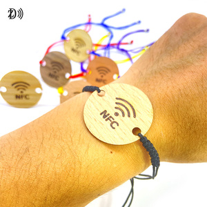 맞춤형 친환경 <span class=keywords><strong>NFC</strong></span> 팔찌 NTAG 213 수제 우드 RFID 손목밴드 이벤트 및 출입 통제용 - Product Image 4