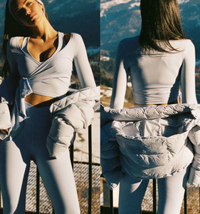 Nouvel ensemble de vêtements de sport pour femmes, designer de mode, 2 pièces, soutien-gorge et leggings, haut à manches longues, vêtements de sport personnalisés, confortables, grande taille, imperméables - Product Image 1