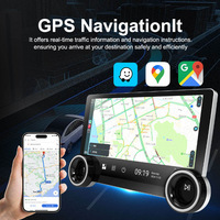 Écran LCD de navigation Android 10,1 pouces monté sur le pare-brise, mains libres, CarPlay sans fil, émetteur FM, lecteur CD, caméra de recul, TV