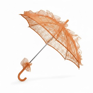 Bride Accessories Manual Open Close Lace Wedding Umbrella Vintage Decoration Lace Umbrella for Wedding - Product Image 1