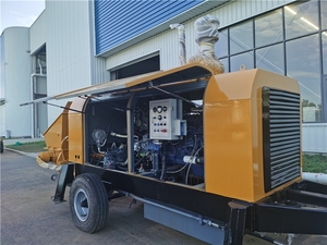 Bomba de Concreto Móvil de 80 Cbm con Motor Diésel, Suministro de Fábrica JIUHE, Bomba de Concreto Portátil con Remolque - Product Image 4