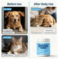 Complément Masticable Doux OEM pour Chiens et Chats : Soutien Relaxant pour le Comportement Apaisant, avec L-Tryptophane, Thiamine et Fleur de la Passion