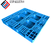 Palettes d'entrepôt industrielles en plastique empilables à 4 voies, simple face, pour un rangement pratique, robustes, de type européen, à simple niveau