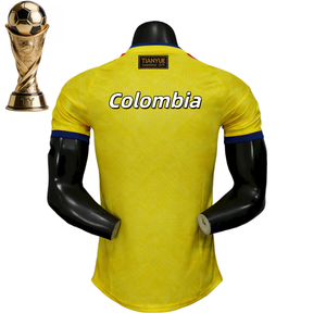 Conjunto de Camiseta de Fútbol de la Selección Nacional Colombiana 2026, Diseño Tailandés, Color Amarillo Legión, 100% Poliéster, Cómodo, Estilo <span class=keywords><strong>Cafeteros</strong></span> - Product Image 1