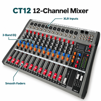 Console de mixage audio pour DJ à 12 canaux, connectivité sans fil Bluetooth USB, égalisation à trois bandes, son professionnel
