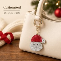 Porte-clés de Noël personnalisé avec pendentifs Père Noël, sapin, bonhomme de neige et ours pour assortiments de cadeaux de fin d'année