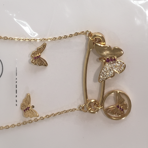 Conjunto de dos piezas, joyería de moda elegante para mujer, pendientes duraderos de Metal chapado en oro de alta calidad y anillo para ropa de fiesta - Product Image 1