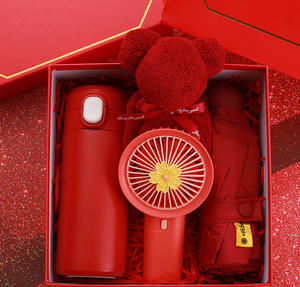 Solution de coffret cadeau de Noël personnalisable Xinrunjin, couleur rouge, parapluie, kit cadeau de Noël, personnalisation du logo du Nouvel An, usine - Product Image 3