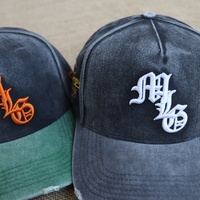 Casquettes de baseball unisexes bicolores en coton lavé vintage de qualité supérieure, personnalisables avec broderie 3D, vente en gros en vrac
