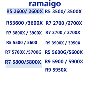 R5 2600 2600X 3500 3500X 3600 3600X 5600 5600X 5600G R7 5700G 5700X 5800X R9 5900 5900X AM4 ใหม่ 6-คอร์ 3.4GHz 12nm 16MB L3 แคช - Product Image 1