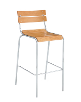 Ensemble de chaises de salle à manger contemporaines en bois massif sans accoudoirs avec repose-pieds pour comptoir de cuisine