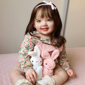 Nouveau produit 2024, poupée reborn réaliste en silicone souple de 70 cm, poupée fille souriante, poupée artisanale de haute qualité - Product Image 2