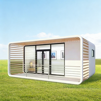 Maison capsule écologique préfabriquée moderne en conteneur, avec structure en verre trempé, durable, installation facile, pour bureau, villa, parc, hôtel, logement