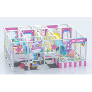 Macaron Indoor Playground Amusement Set 423sqm/4553sqft Blue Magenta Bounce House Ball <b>Pool</b> Racing <b>Slide</b> Roller <b>Slide</b> School - Product Image 4