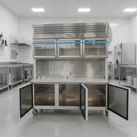 Réfrigérateur combiné professionnel pour cuisine commerciale, armoire verticale à triple porte, congélateur inférieur, en acier inoxydable 304