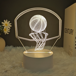 Hot Selling LED <strong>Table</strong> <strong>Lighting</strong> Basketball Night Lamp Basketball Shape 3D Optical Illusion Lamp - Product Image 1