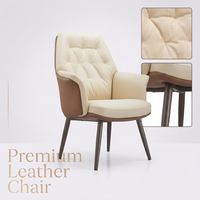 Fauteuil de bureau exécutif moderne de luxe en cuir capitonné, 4 pieds en métal, dossier haut ergonomique, fauteuil de réunion, chaise d'accueil pour invités