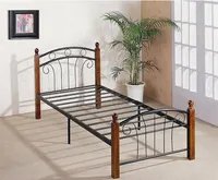 Habitación Simple marco de metal de madera patas de metal cama doble/tamaño completo Proveedor de fábrica marco de cama de metal