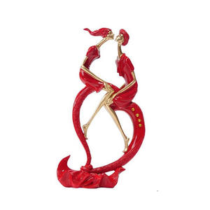 Statue de garçon et de fille charmante, premier baiser, amour de chiot, couple s'embrassant, sculpture de jardin - Product Image 2