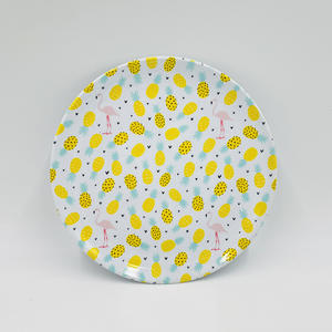 Platos de Melamina de 8 Pulgadas con Diseño de Piña y Flamenco, Estilo Verano Tropical, para Aperitivos y Bocadillos en Fiestas - Product Image 1