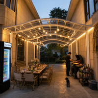 Pergola en aluminium, gazebo, couverture de patio, toit courbé |   Abri de jardin pour barbecue extérieur le plus vendu, idéal pour la cuisine extérieure dans le jardin ou la cour.