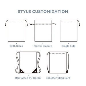 Huahao Recycled Eco-friendly Custom Logo Recyclable Reusable Fitness Gym Natural Cotton <strong>Canvas</strong> Drawstring <strong>Backpack</strong> Bag - Product Image 2