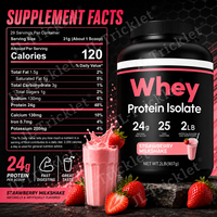 Poudre d'isolat de protéines de lactosérum de fraise 24g Protéines Post-Entraînement Nutrition Sportive OEM Marque Privée Fabricant Grossiste