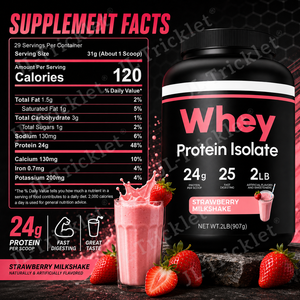 Proteine Isolate del Siero di Latte al Gusto Fragola 24g Proteine Post Allenamento Nutrizione Sportiva OEM Private Label Produttore all'Ingrosso - Product Image 2