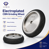 Meule CBN électroplaquée personnalisée D127mm, épaisseur 22,2mm, alésage 12,7mm, grain B151 pour le meulage de l'acier