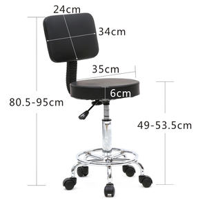 Db Modern Round Adjustable Styling Chair Pu Leather Salon <b>Stool</b> With Back Aluminum Base For <b>Beauty</b> Salons Barber Chair - Product Image 6