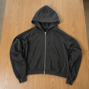 Adil Nexus Herren Schwarzer Fleece Zip-Up Hoodie Lässiger Einfarbiger Reißverschluss-Sweatshirt mit Kapuze Streetwear - Product Image 4