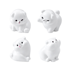 Micro-paysage créatif, figurine de petit chien blanc mignon, accessoires décoratifs DIY, mini ornements de bureau - Product Image 5