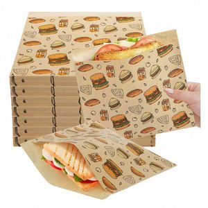 Bolsas de Papel Kraft Encerado para Panadería, Resistentes a la Grasa, con Logotipo Personalizado, Reciclables, Aptas para Alimentos, sin Asas - Product Image 1