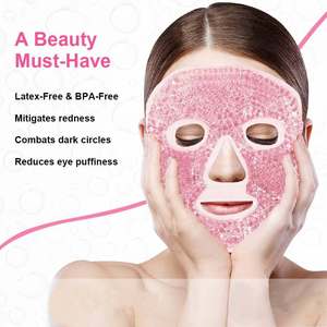 Mascarilla Facial Reutilizable de Perlas de <span class=keywords><strong>Gel</strong></span> con Revestimiento de Felpa, Transferencia de Temperatura Uniforme, Uso Dual Frío/Calor, Compresa Facial para Cuidado - Product Image 2