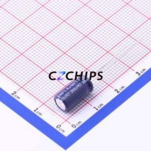 Condensateur électrolytique en aluminium ERJ1VM151E12OT à montage traversant, composant à montage traversant THT, D6.3xL12mm 150uF 20% 35V 2.5mm - Product Image 2