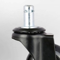 Roulettes modernes en acier et PU noir de 50 mm (2 pouces) à double roulement, capacité de charge de 30 kg, pour chaises, supermarchés, hôpitaux, chambres, bureaux, salons